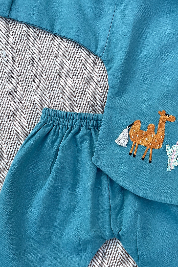 Blue Cotton Flex Pant Set by Bhaakur at Pernia's Pop Up Shop