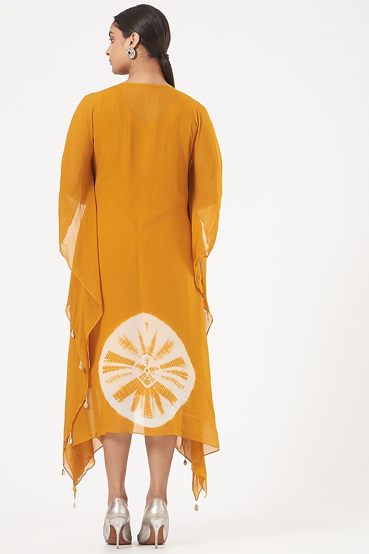 Yellow Embroidered Kaftan by Bharat Adiani at Pernia's Pop Up Shop