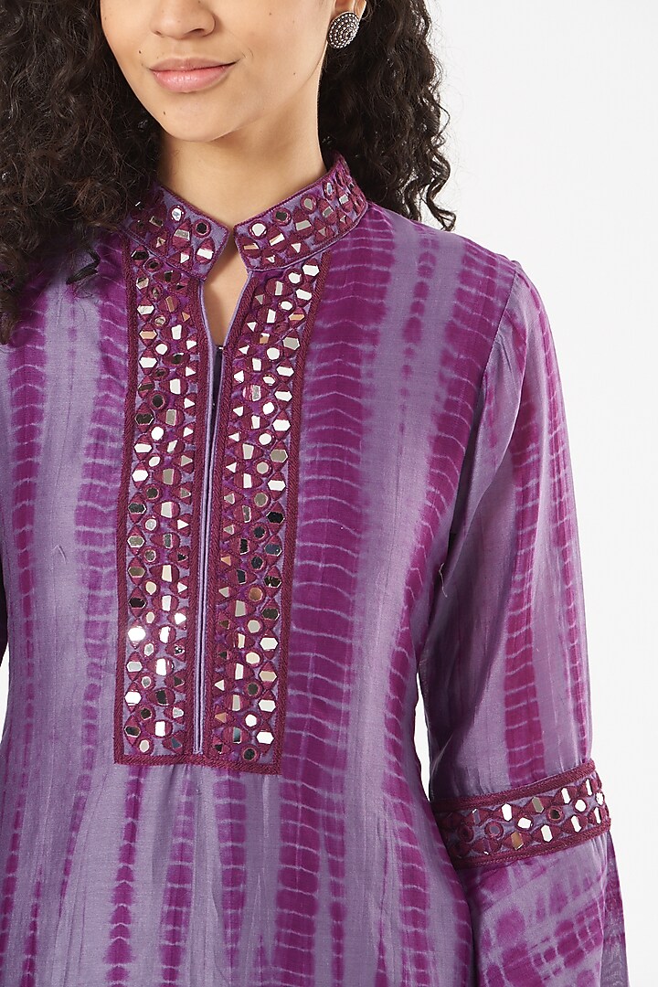 Purple Crepe Dhoti Set by Bharat Adiani at Pernia's Pop Up Shop