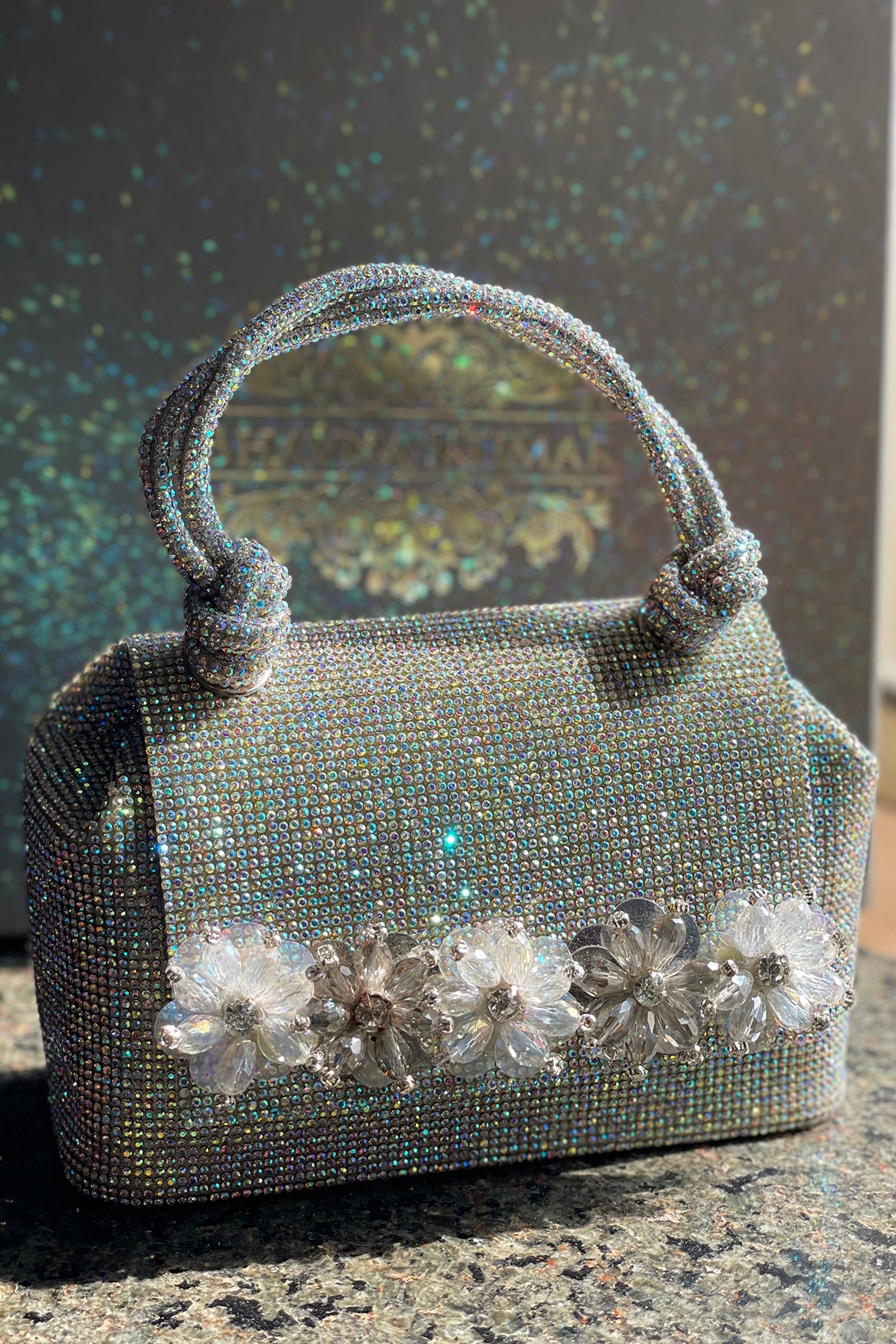 Silver Silk Embellished Tote Bag by BHAVNA KUMAR at Pernia s Pop Up Shop 2024