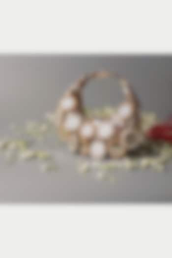 Silver Gold Sequinned Net Embroidered Mini Bag by BHAVNA KUMAR at Pernia's Pop Up Shop