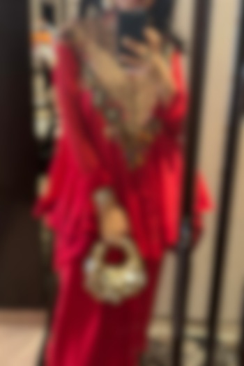 Light Gold Sequinned Net Embroidered Mini Bag by BHAVNA KUMAR at Pernia's Pop Up Shop