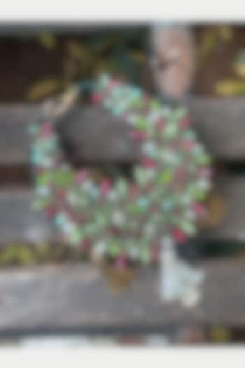 Multi-Colored Suedette Beads Embellished Potli by BHAVNA KUMAR at Pernia's Pop Up Shop