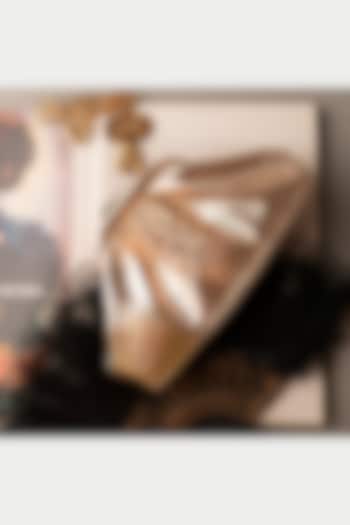 Gold Vegan Leather Clutch by BHAVNA KUMAR at Pernia's Pop Up Shop