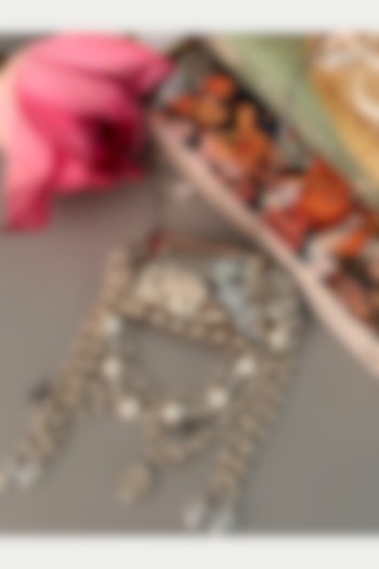 Silver Metal Embroidered Mini Bag by BHAVNA KUMAR at Pernia's Pop Up Shop
