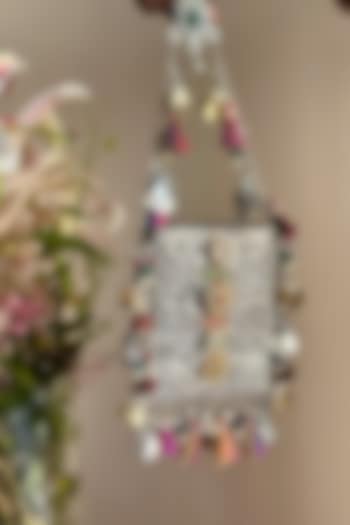 Silver & Gold Kundan Work Mobile Bag by BHAVNA KUMAR at Pernia's Pop Up Shop