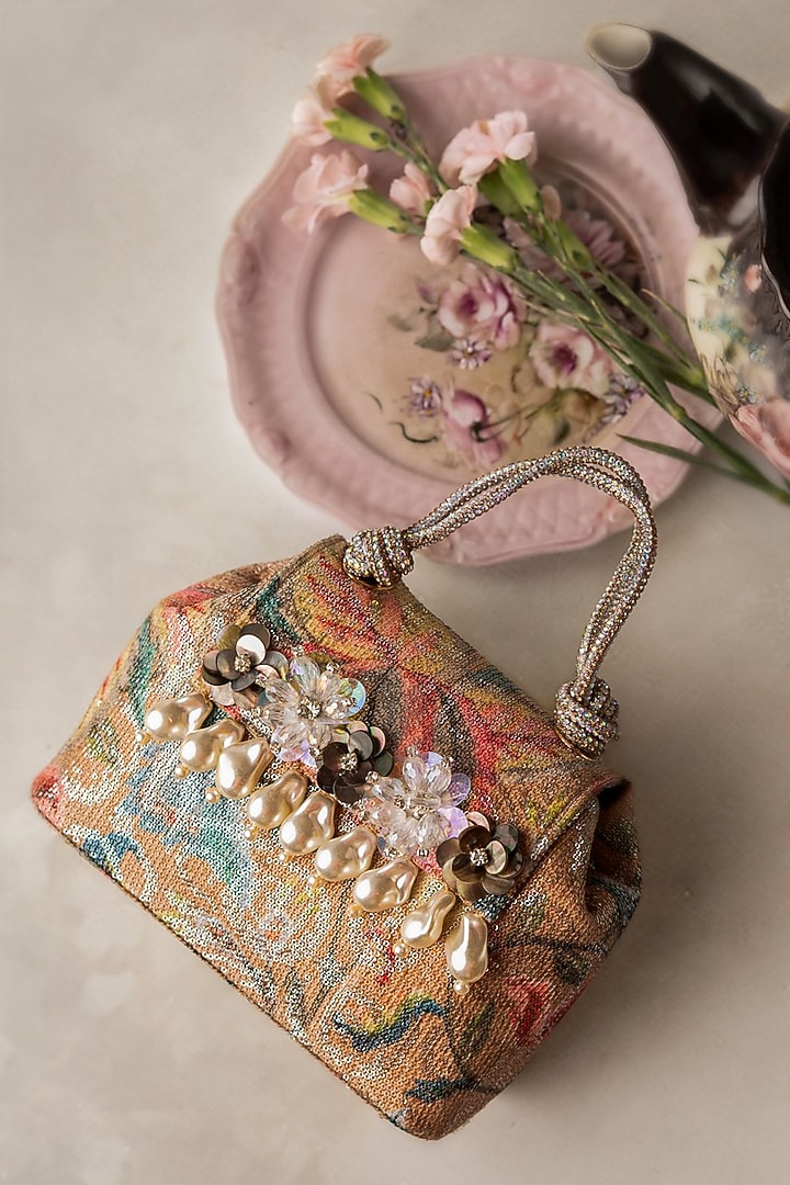 Multi-Colored Sequins Digital Printed Tote Bag by BHAVNA KUMAR at Pernia's Pop Up Shop