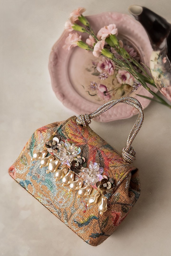 Multi-Colored Sequins Digital Printed Tote Bag by BHAVNA KUMAR at Pernia's Pop Up Shop