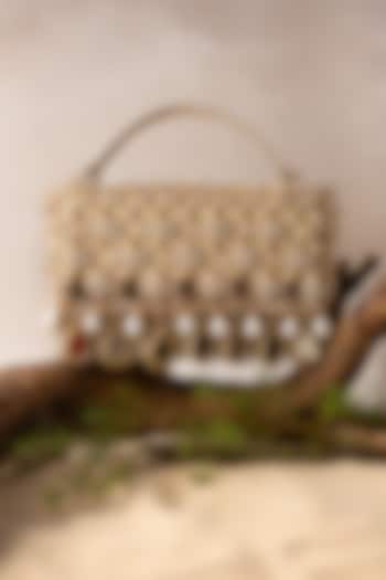 Gold Silk Mirror Embroidered Clutch Bag by BHAVNA KUMAR at Pernia's Pop Up Shop