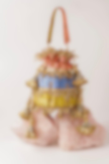 Multi-Colored Silk Beads Embroidered Potli Bag by BHAVNA KUMAR at Pernia's Pop Up Shop