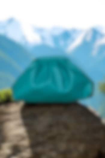 Teal Vegan Leather Puff Bag by BHAVNA KUMAR at Pernia's Pop Up Shop