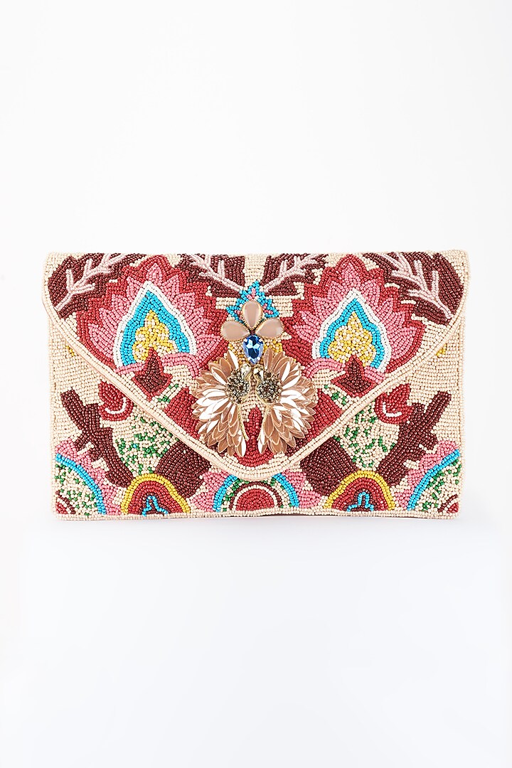 Multi-Colored Hand Embroidered Boho Bag by BHAVNA KUMAR