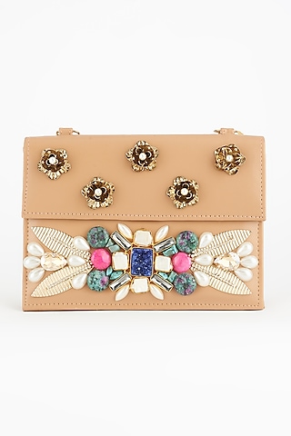 Tan Vegan Leather Waist Bag by BHAVNA KUMAR