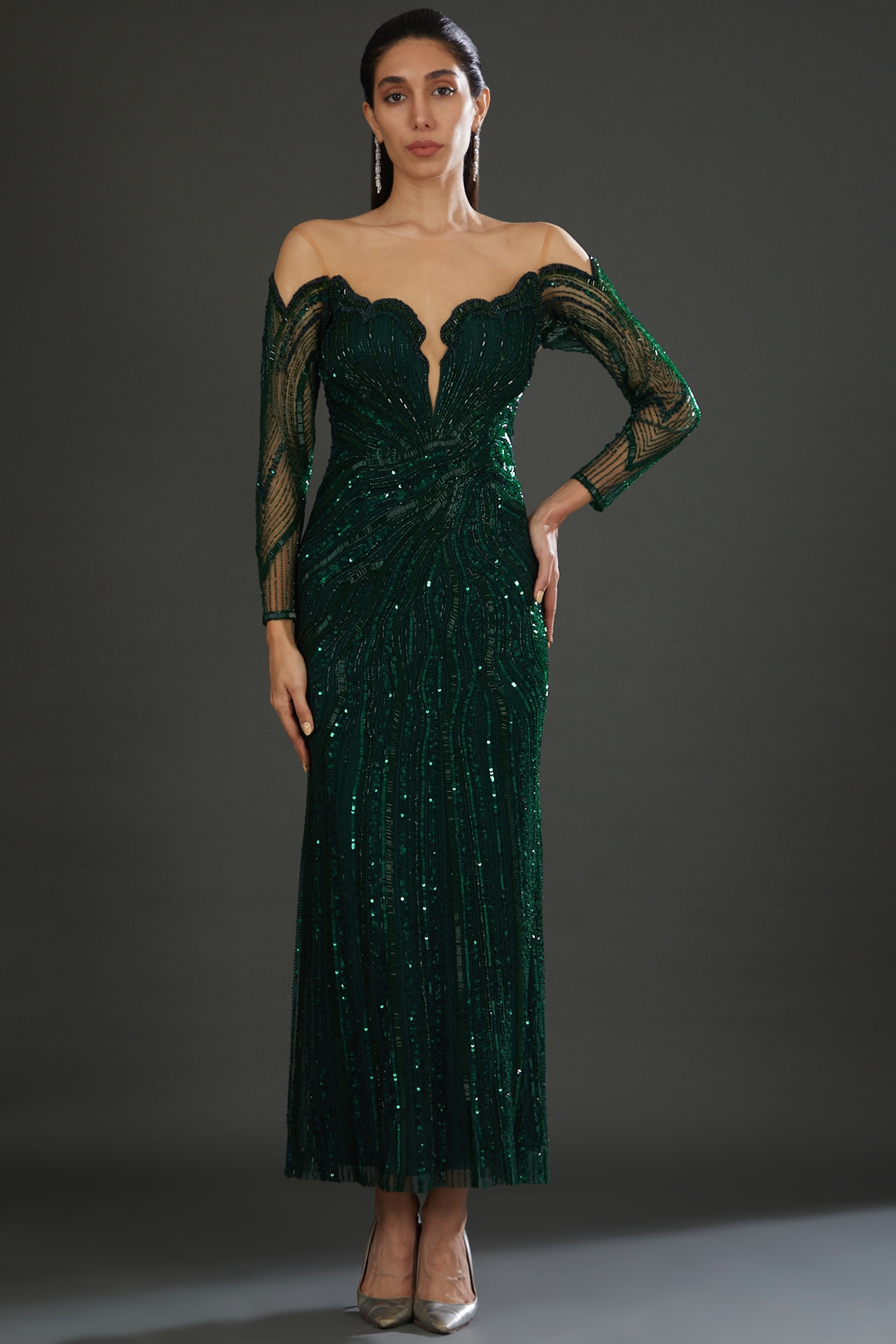 Buy Emerald Green Dress Plus Size Lace Design online | Lazada.com.ph