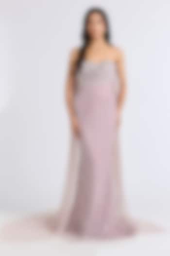 Fresh Pink Italian Tulle Hand Embellished Wedding Gown by Bhawna Rao at Pernia's Pop Up Shop