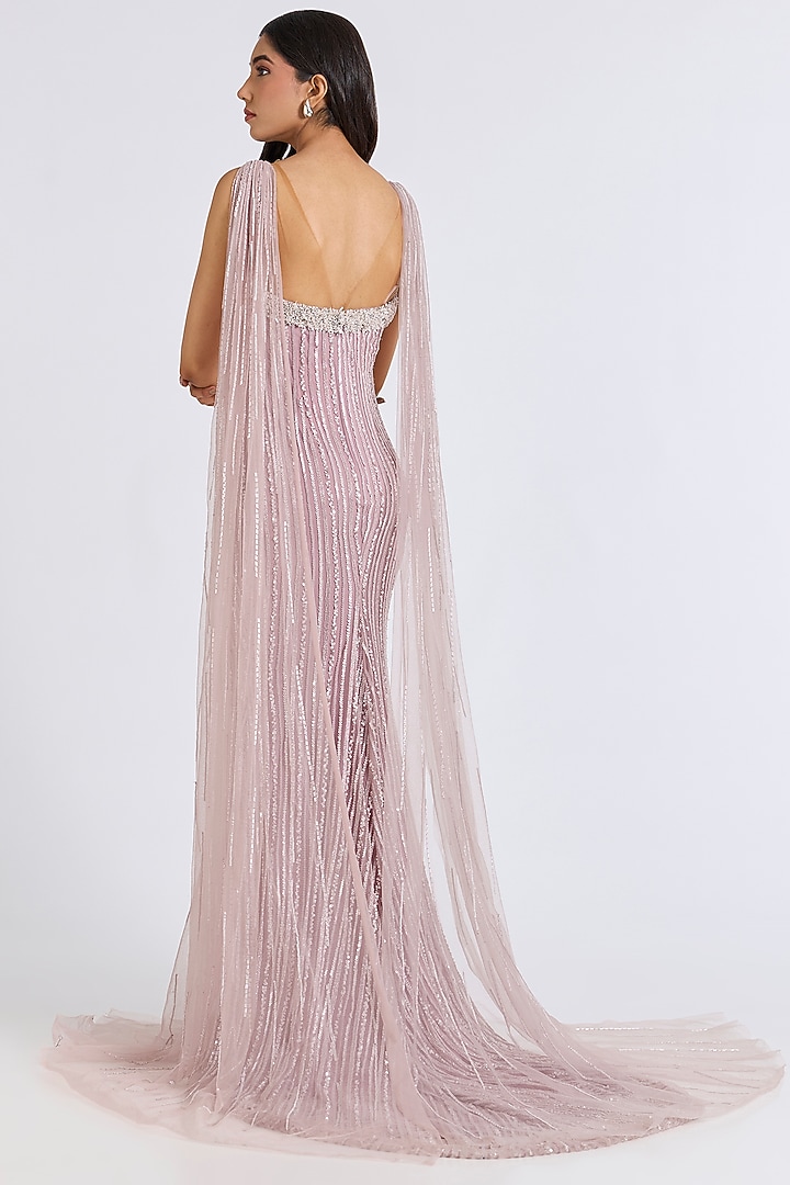 Fresh Pink Italian Tulle Hand Embellished Bridal Gown by Bhawna Rao at Pernia's Pop Up Shop