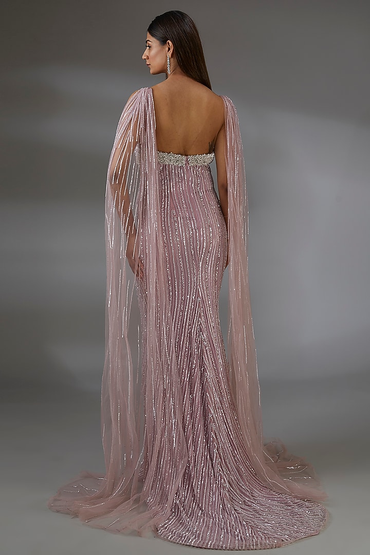 Fresh Pink Italian Tulle Hand Embellished Corset Bridal Gown by Bhawna Rao at Pernia's Pop Up Shop