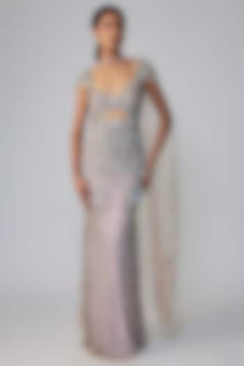 Sot Mink Italian Tulle & Silk Lycra Embroidered Bridal Gown by Bhawna Rao at Pernia's Pop Up Shop