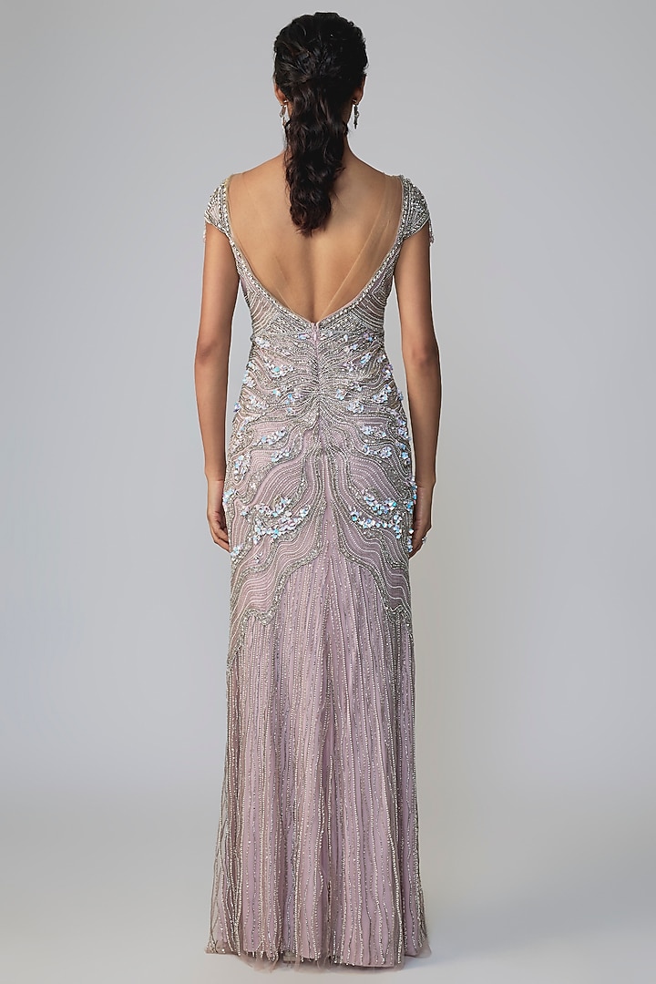 Sot Mink Italian Tulle & Silk Lycra Embroidered Bridal Gown by Bhawna Rao at Pernia's Pop Up Shop