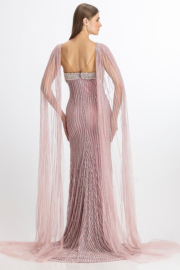 Fresh Pink Italian Tulle Hand Embellished Bridal Gown by Bhawna Rao at Pernia's Pop Up Shop