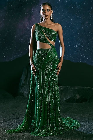 Buy Green Gown For Engagement for Women Online from India's Luxury  Designers 2026