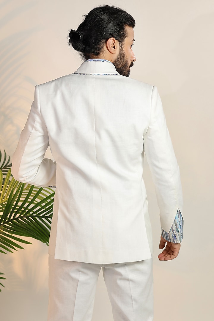 White Linen Blazer Set by Bharat Reshma at Pernia's Pop Up Shop