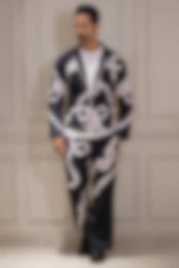 Blue Denim Rope Printed Co-Ord Set by Bharat Reshma at Pernia's Pop Up Shop
