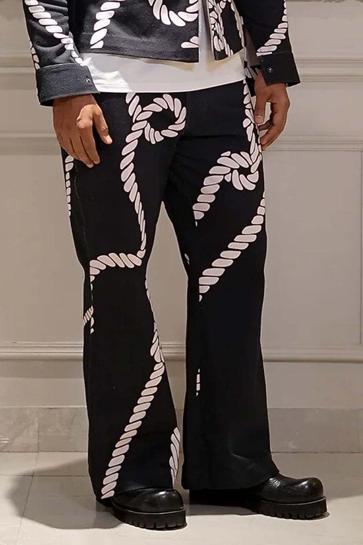 Blue Denim Rope Printed Co-Ord Set by Bharat Reshma at Pernia's Pop Up Shop
