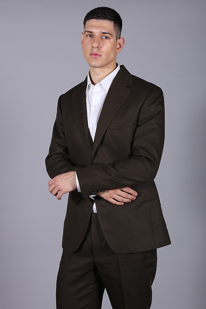 Ash Green Suiting Blazer Set by Bharat Reshma at Pernia's Pop Up Shop