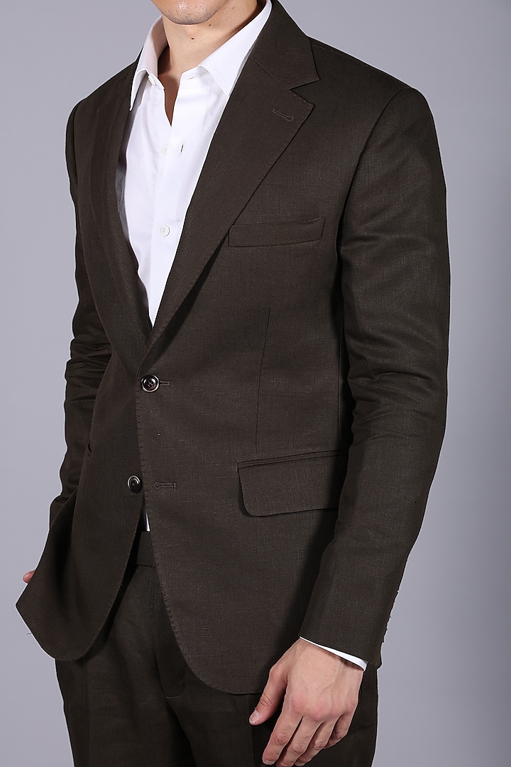 Ash Green Suiting Blazer Set by Bharat Reshma at Pernia's Pop Up Shop