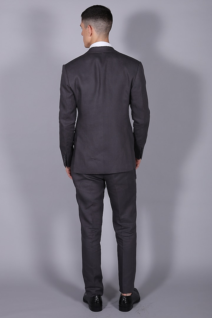 Cigar Grey Suiting Blazer Set by Bharat Reshma at Pernia's Pop Up Shop