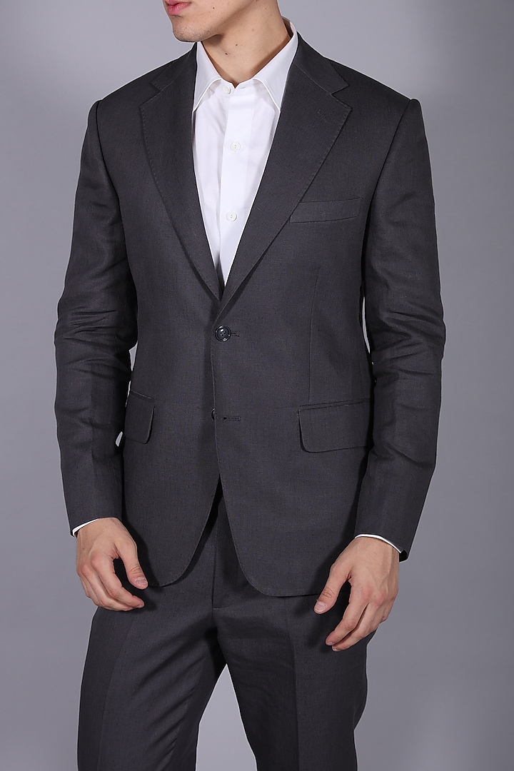 Cigar Grey Suiting Blazer Set by Bharat Reshma at Pernia's Pop Up Shop