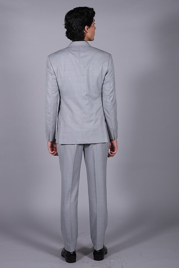 Ash Grey Italian Suiting Blazer Set by Bharat Reshma at Pernia's Pop Up Shop