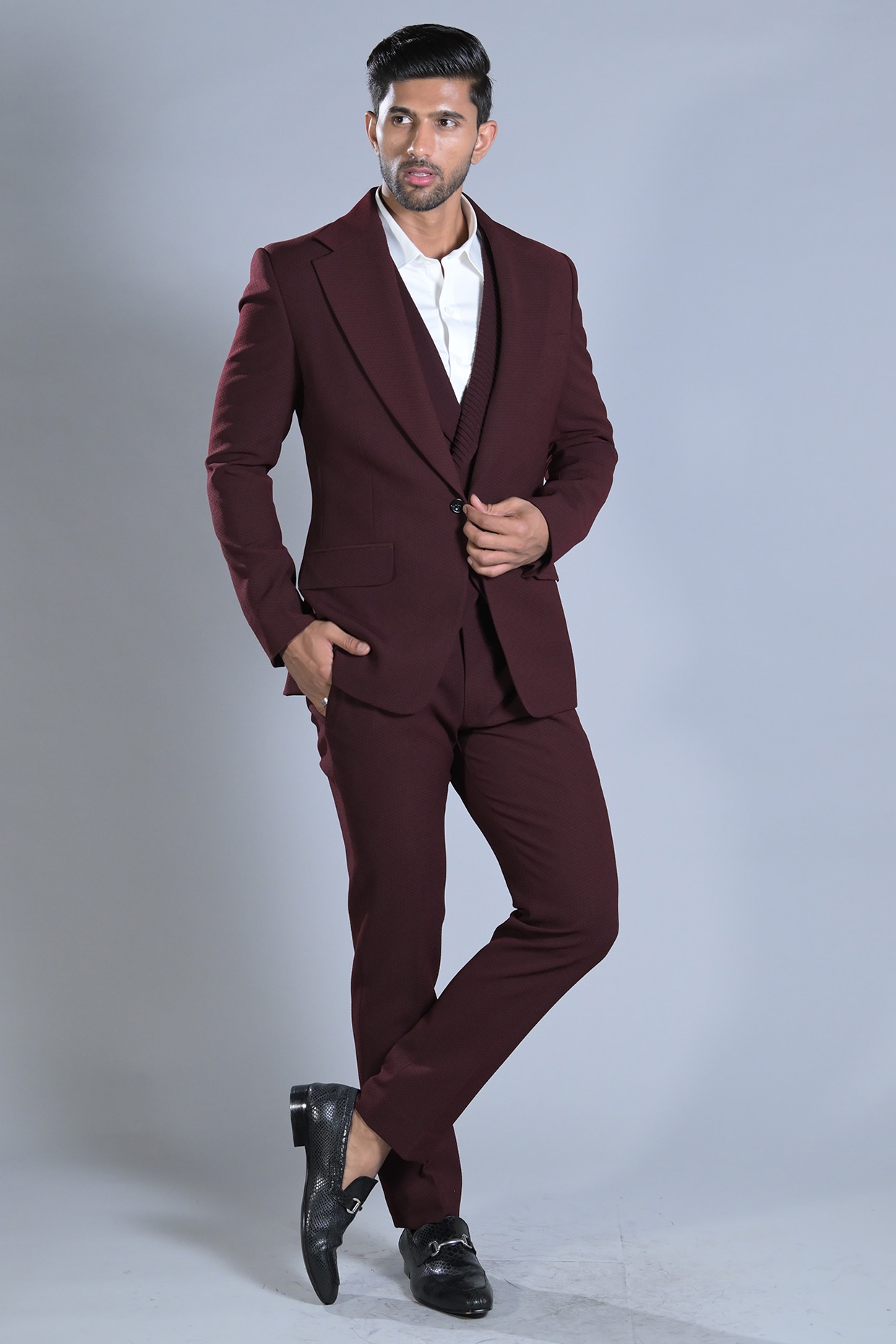 maroon blazer shoes