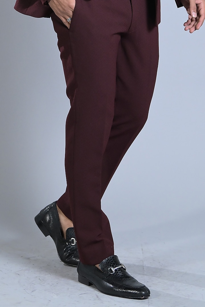 Maroon Suiting Blazer Set by Bharat Reshma at Pernia's Pop Up Shop