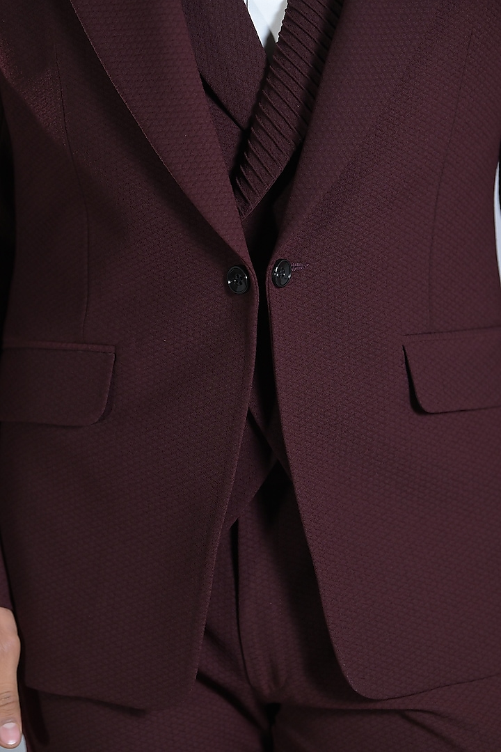 Maroon Suiting Blazer Set by Bharat Reshma at Pernia's Pop Up Shop