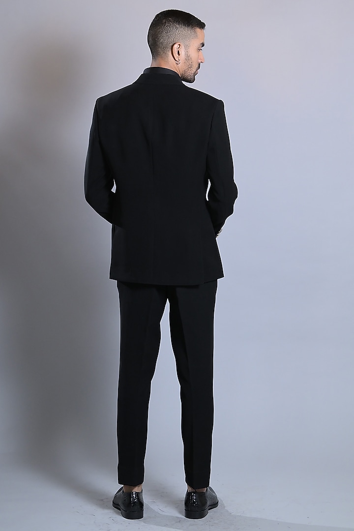 Pure Black Japanese Suiting Tuxedo Set by Bharat Reshma at Pernia's Pop Up Shop