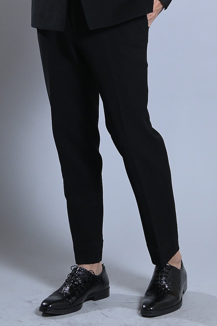 Pure Black Japanese Suiting Tuxedo Set by Bharat Reshma at Pernia's Pop Up Shop