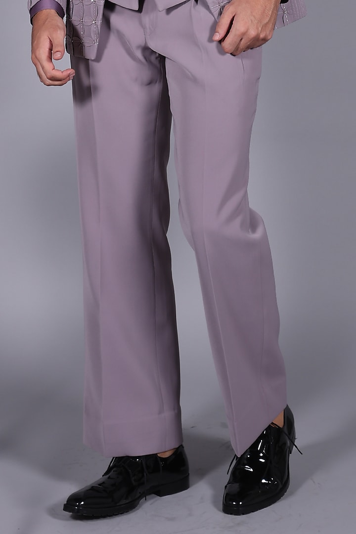 Wisteria Purple Japanese Suiting Cutdana Embroidered Blazer Set by Bharat Reshma at Pernia's Pop Up Shop