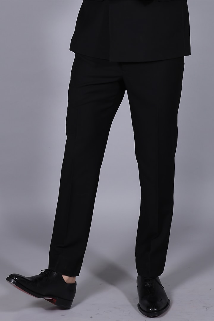 Black Suiting Fabric Blazer Set by Bharat Reshma at Pernia's Pop Up Shop