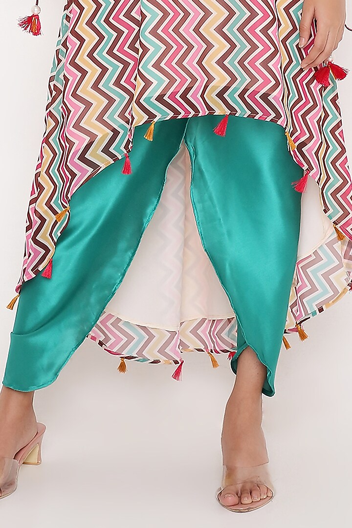 Multi-Coloured Georgette Digital Printed Tunic Set by Bha-sha at Pernia's Pop Up Shop