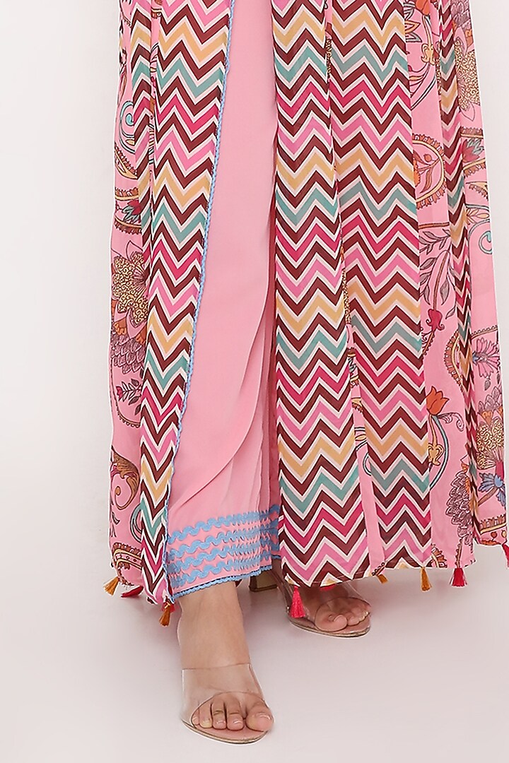 Pink Georgette Digital Printed Anarkali Set by Bha-sha at Pernia's Pop Up Shop