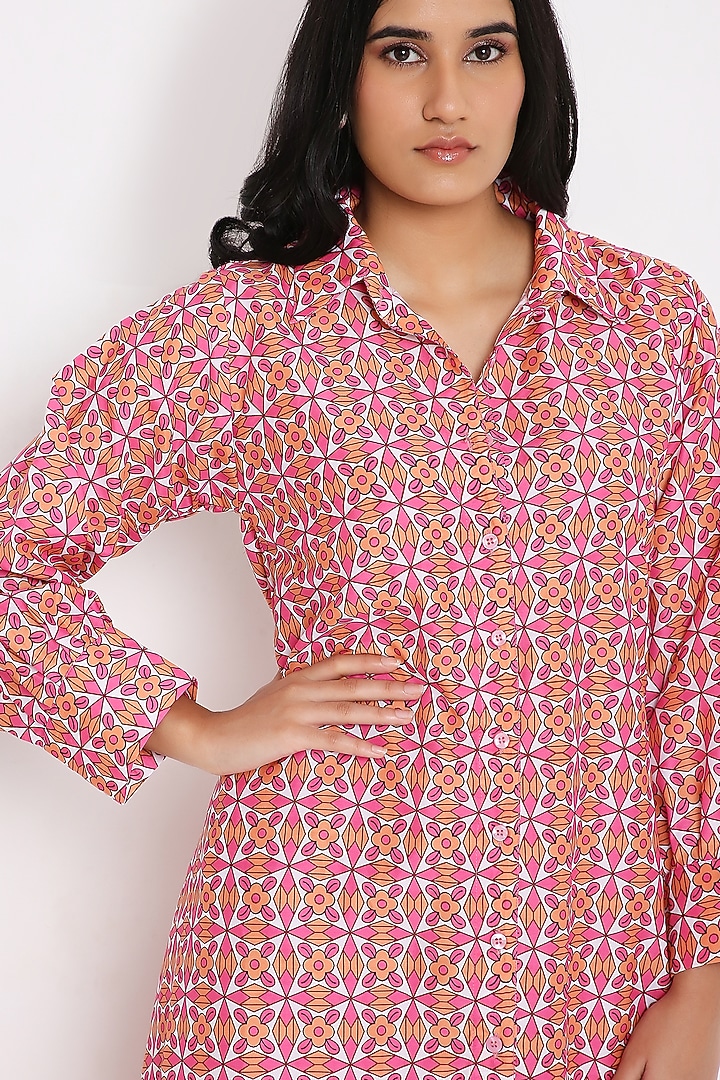 Pink Muslin Digital Printed Tunic Set by Bha-sha at Pernia's Pop Up Shop
