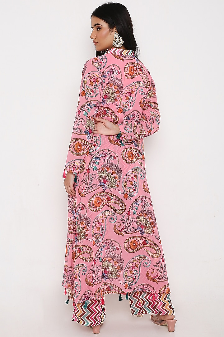 Pink Georgette Digital Printed Kurta Set by Bha-sha at Pernia's Pop Up Shop
