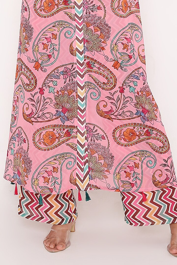 Pink Georgette Digital Printed Kurta Set by Bha-sha at Pernia's Pop Up Shop