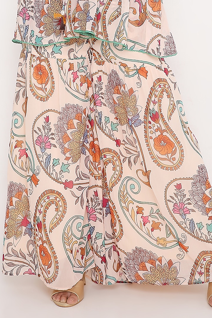 Ivory Georgette Digital Printed Sharara Set by Bha-sha at Pernia's Pop Up Shop