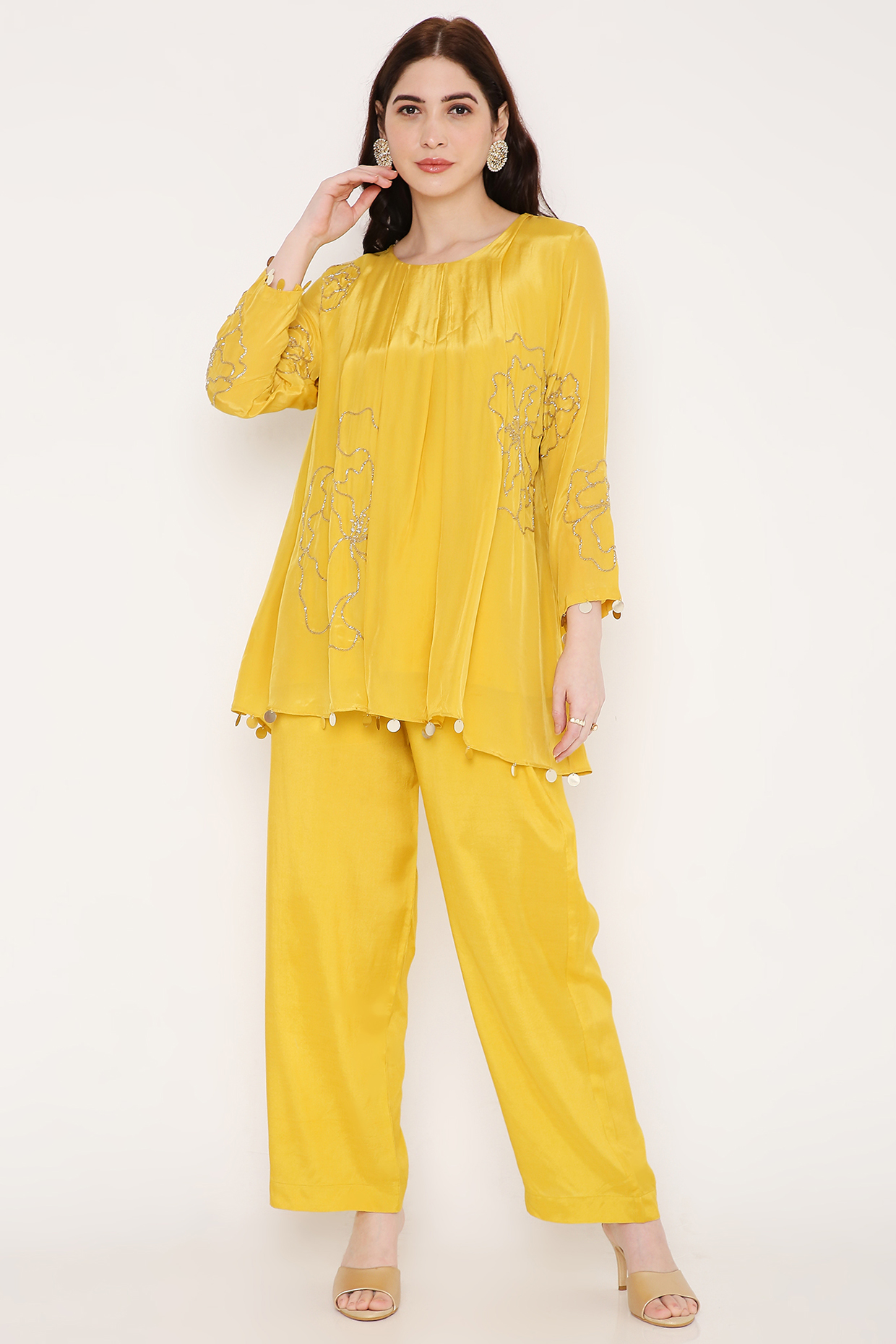 Mustard Crepe Tunic Set by Bha-sha at Pernia's Pop Up Shop