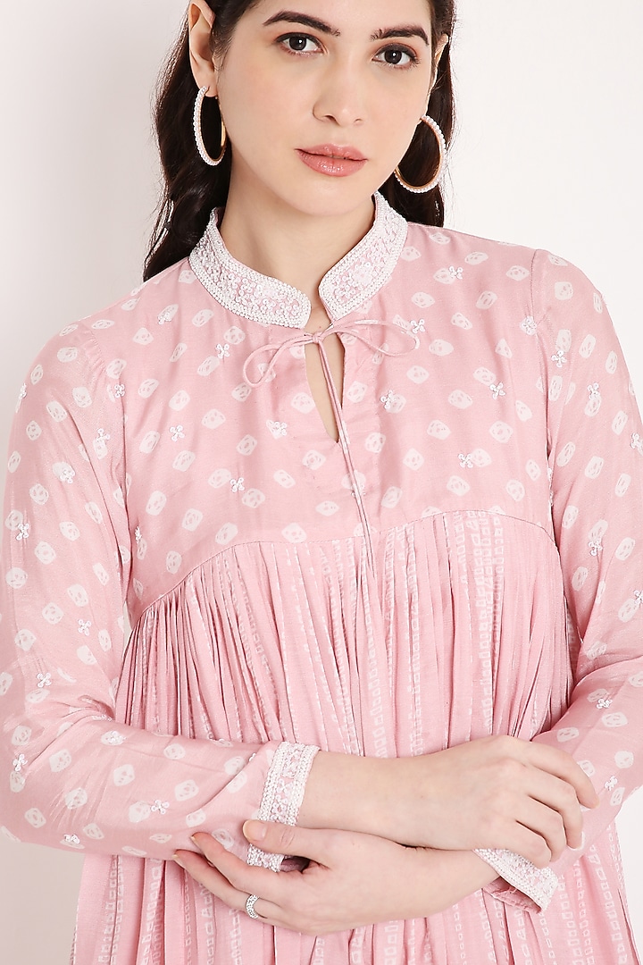 Rosy Pink Embroidered Party Wear Sharara Set by Bha-sha at Pernia's Pop Up Shop