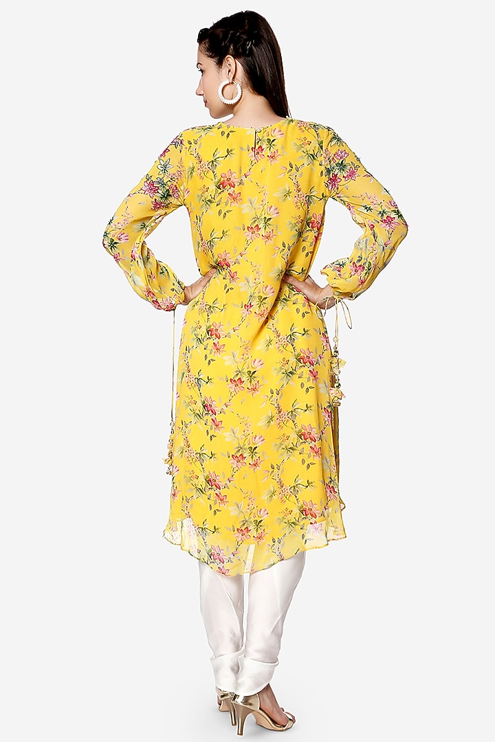 Yellow Embroidered & Printed Tunic Set by Bha-sha at Pernia's Pop Up Shop