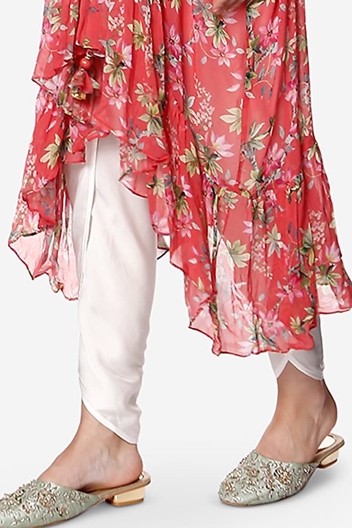Coral Printed Kaftan Set by Bha-sha at Pernia's Pop Up Shop